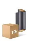 Mehrfachpackung 10x Nordlux Nico Wandleuchte Aluminium Schwarz Up & Down | IP54 - Geeignet für 2x GU10